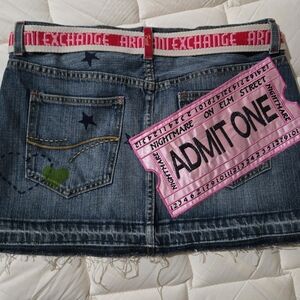 Embellished Denim Skirt with Belt